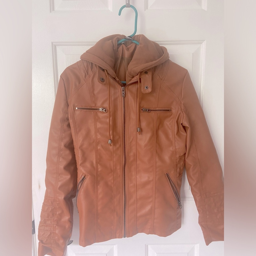 Brown leather jacket
